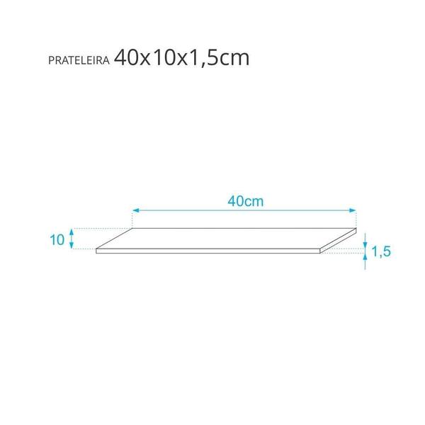 Imagem de Prateleira 40 x 10cm Freijó Suporte Invisível