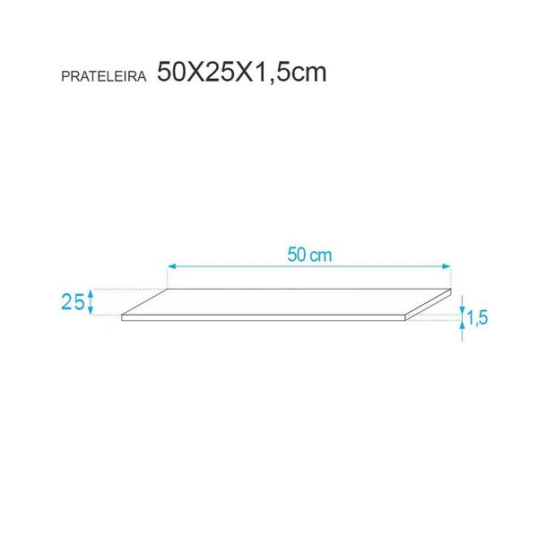 Imagem de Prateleira 50 x 25cm azul Com Mão Francesa