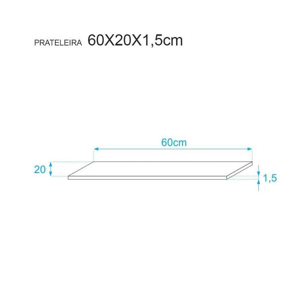 Imagem de Prateleira 60 x 20cm Amarela Suporte Invisível