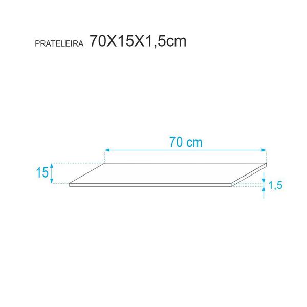 Imagem de Prateleira 70 x 15cm Nogal Suporte Invisível