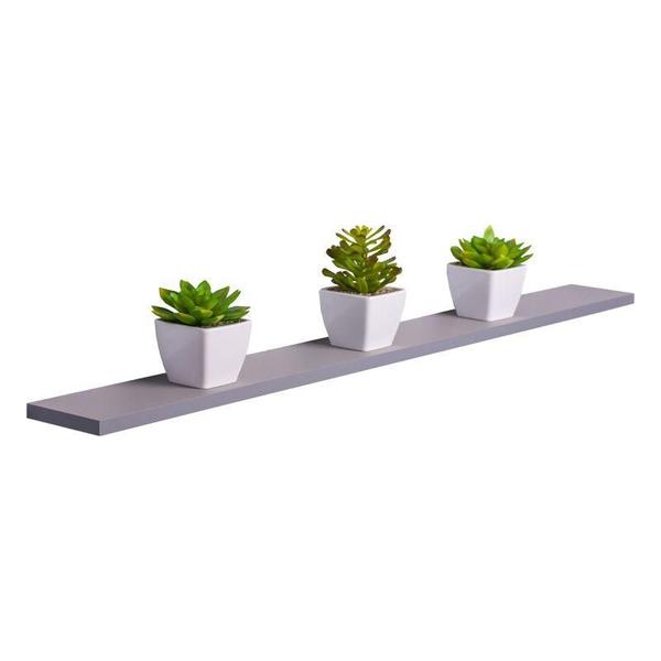 Prateleira 80 x 10cm Cinza Claro Suporte Invisível - Mercado das Prateleiras Imagem de Prateleira 80 x 10cm Cinza Claro Suporte Invisível