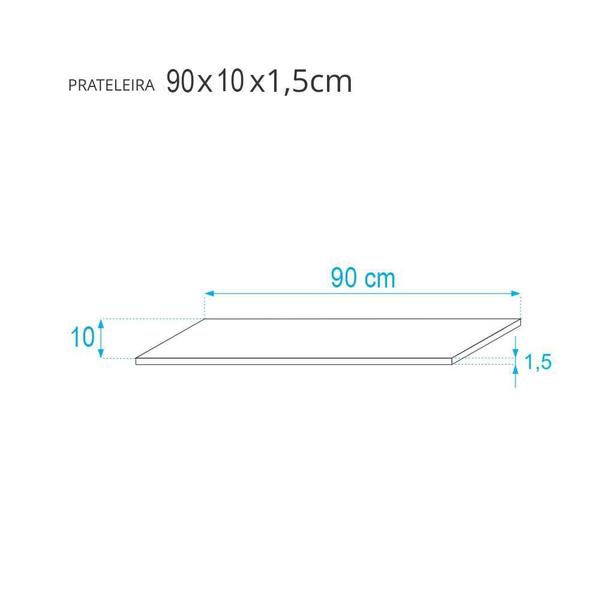 Imagem de Prateleira 90 x 10cm Freijó Suporte Invisível