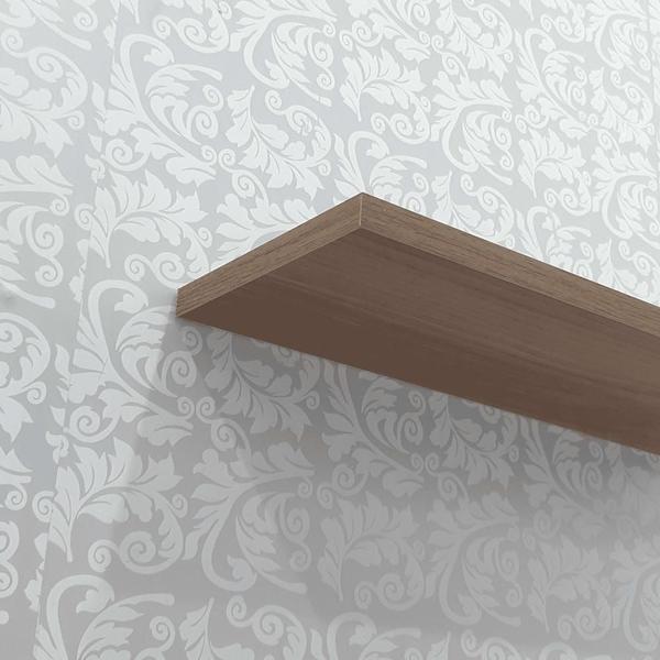 Prateleira 90 x 10cm Nogal Suporte Invisível - Mercado das Prateleiras Imagem de Prateleira 90 x 10cm Nogal Suporte Invisível