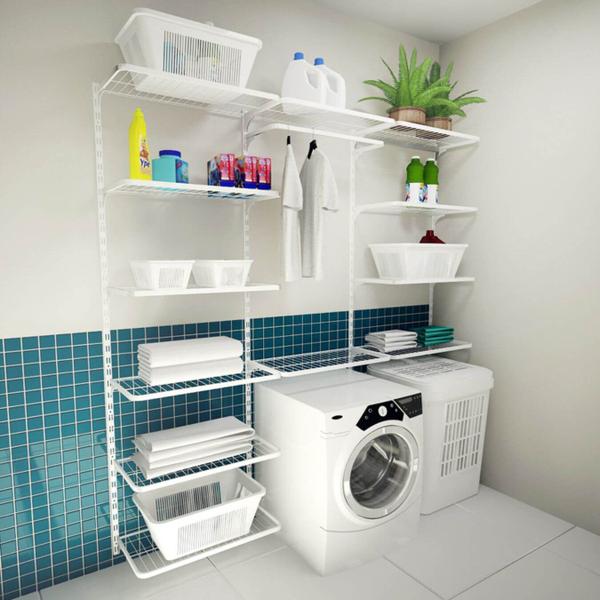 Imagem de Prateleira Aramada Modular Branco de 60 X 40 Cm Para Organização de Closet Mo0105