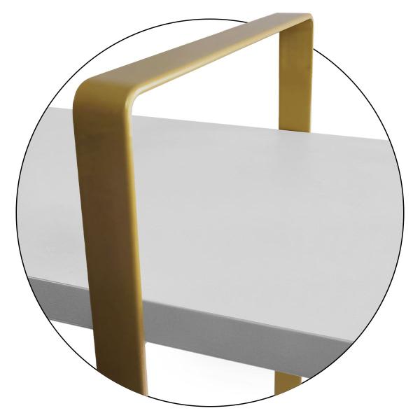 Imagem de Prateleira Arnad Modelo Industrial 100x20 Cm Dourado/branco