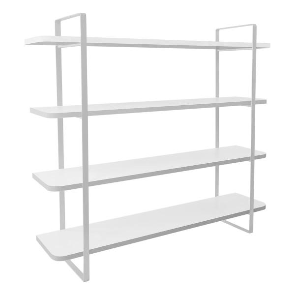 Imagem de Prateleira Arnad Modelo Industrial para Decoração 100x20 cm Branco/Branco