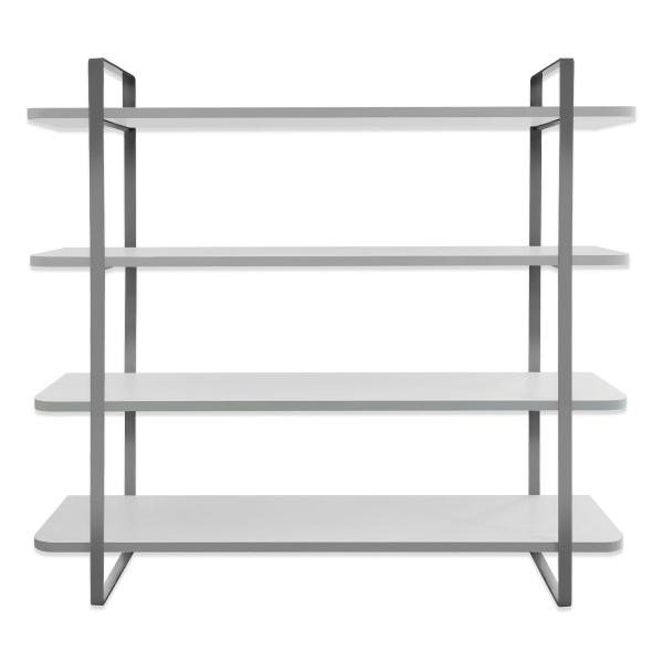 Imagem de Prateleira Arnad Modelo Industrial para Decoração 100x20 cm Prata/Branco