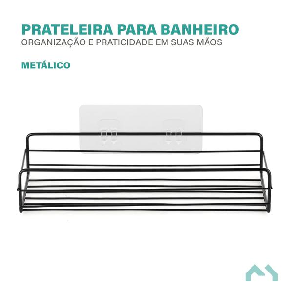 Imagem de Prateleira Banheiro Suporte Metalico Porta Objetos Multiuso