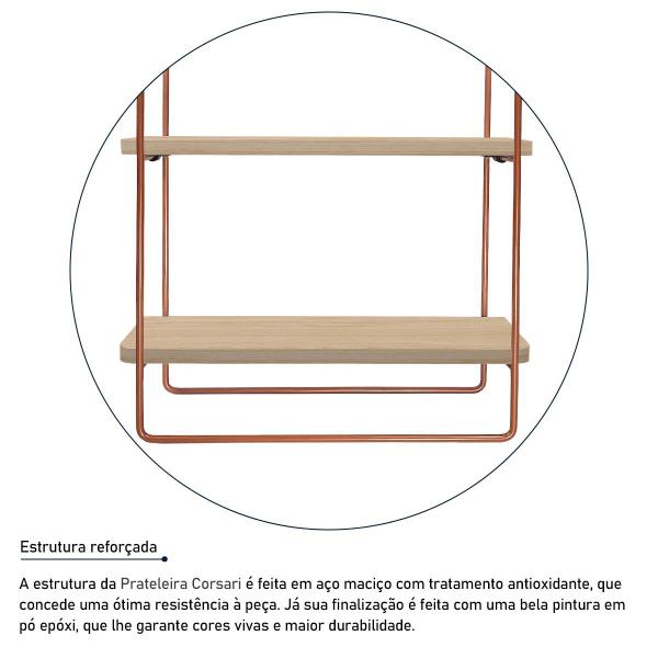 Imagem de Prateleira Corsari Design Industrial Estante Cobre e Jade