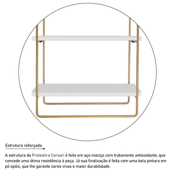 Imagem de Prateleira Corsari - Dourado/Branco