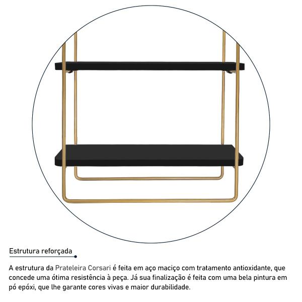 Imagem de Prateleira Corsari - Dourado/Preto