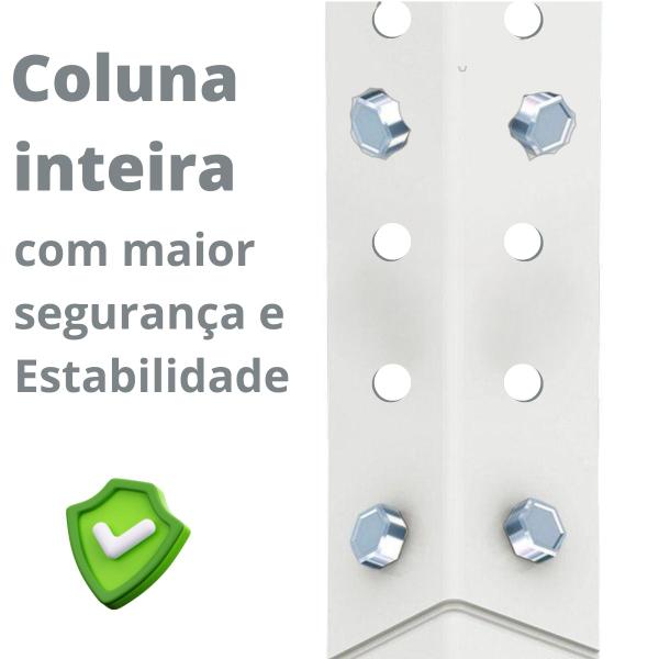 Imagem de Prateleira De Aço Branca Multiuso Modular Reforçada 2 Em 1