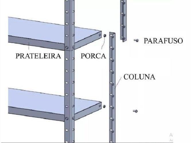 Imagem de Prateleira De Aço Galvanizado 60 Cm Com 6 Bandejas