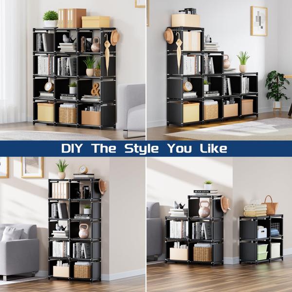 Imagem de Prateleira de armazenamento Mavivegue Mavivegue Book Shelf 12 Cube Black