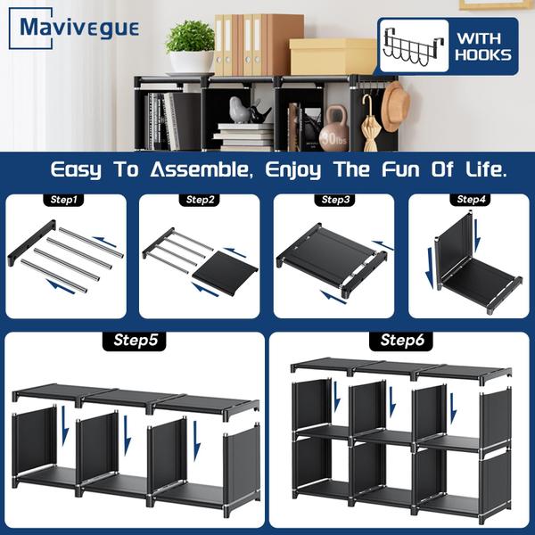 Imagem de Prateleira de armazenamento Mavivegue Mavivegue Book Shelf 12 Cube Black