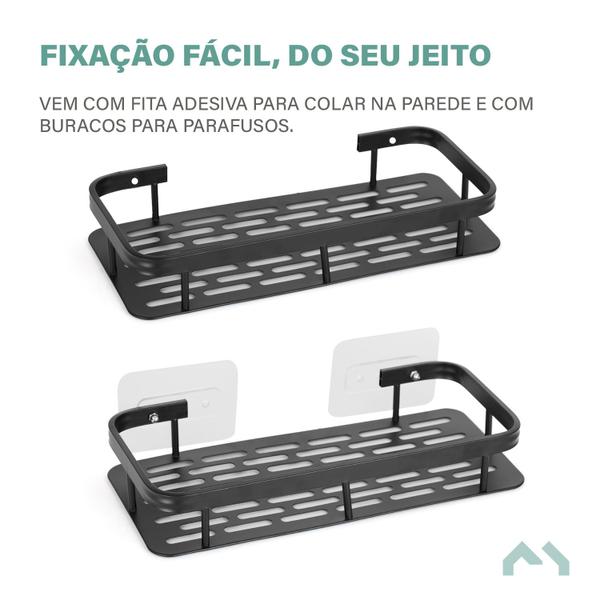 Imagem de Prateleira De Banheiro Retangular Metal Multiuso Suporte