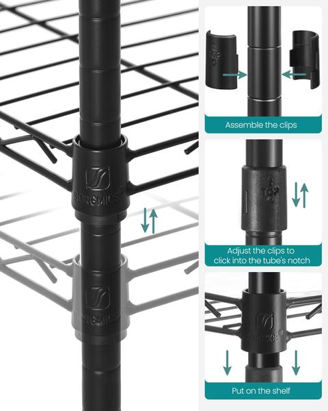 Imagem de Prateleira de banheiro SONGMICS Rack de armazenamento de 5 camadas com 5 forros de PP