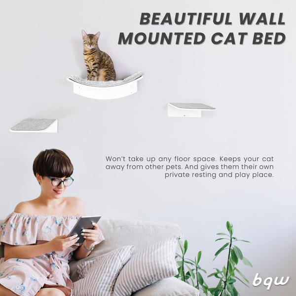 Imagem de Prateleira de cama de gato montada na parede bqw Floating Cat Shelf