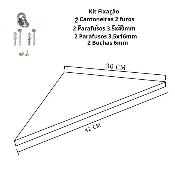 Imagem de Prateleira De Canto 42x30 Cm Branco Em Mdf F031