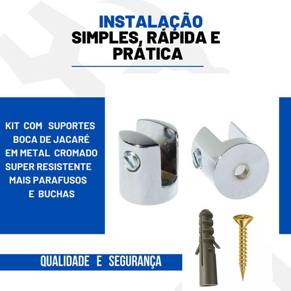 Imagem de Prateleira de canto para banheiro 30 cm kit com 2 unidades