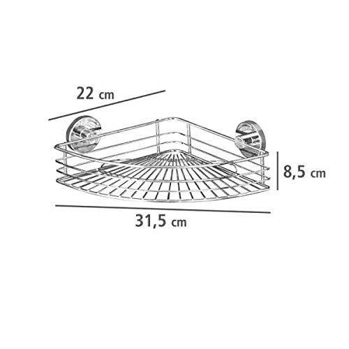 Imagem de Prateleira de Canto para Chuveiro WENKO Bari - Fixação a Vácuo em Aço Cromado