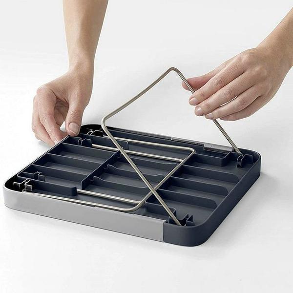 Imagem de Prateleira de cozinha retrátil para casa Organizador expansível de talheres Gabinete empilhável Gabinete pia Rack multif