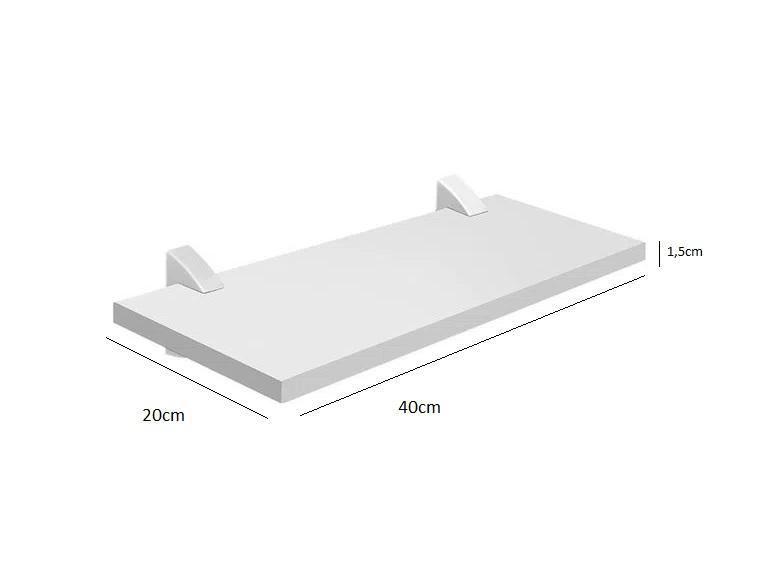 Imagem de Prateleira De Madeira Concept Branca Prat-K (20x40cm)