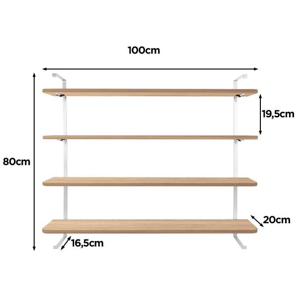 Prateleira de parede 100 x 20 cm com 4 níveis para Decoração de Sala Quarto Escritório Cillian - Loja da Isa Imagem de Prateleira de parede 100 x 20 cm com 4 níveis para Decoração de Sala Quarto Escritório Cillian
