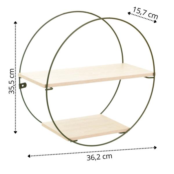 Imagem de Prateleira Decorativa Geometrica Circular Verde/ Legno