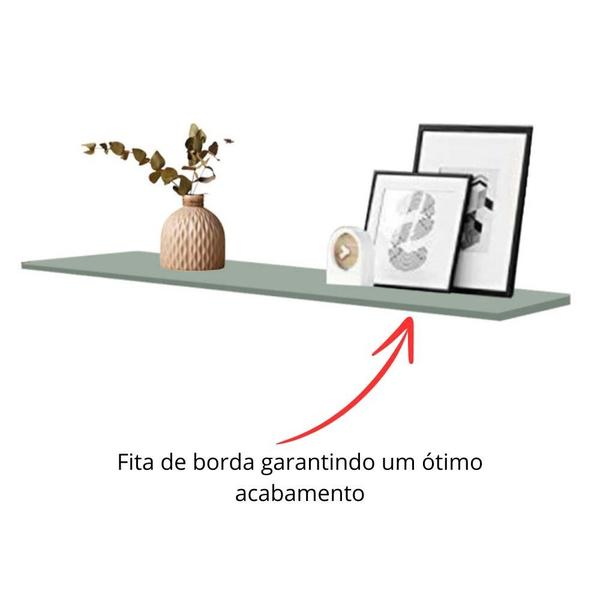 Imagem de Prateleira Decorativa Tae 120x10cm Nicho Com suporte MDF 15mm Verde Oliva - Ahazzo Móveis