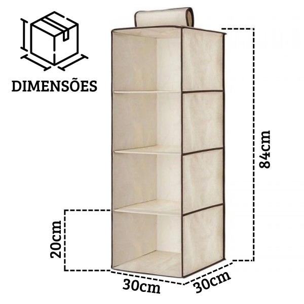 Imagem de Prateleira Dobrável Organizadora Suspensa 4 Divisórias 