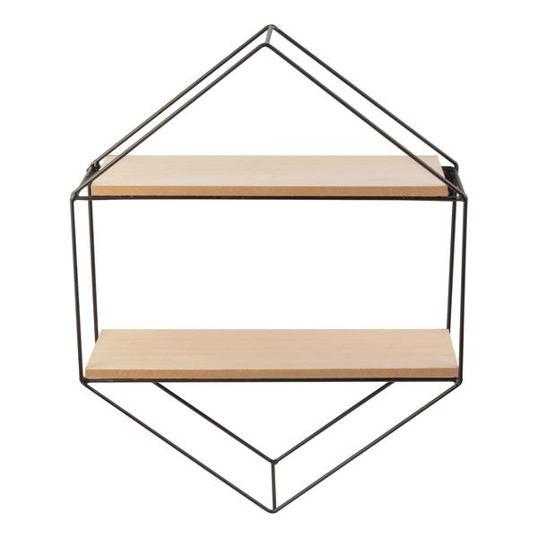 Imagem de Prateleira Dupla Le Hexagonal 35,5x10x45,5cm Metal/Mdf