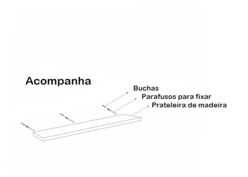 Imagem de Prateleira em madeira com suporte invisivel com 50x29 cm