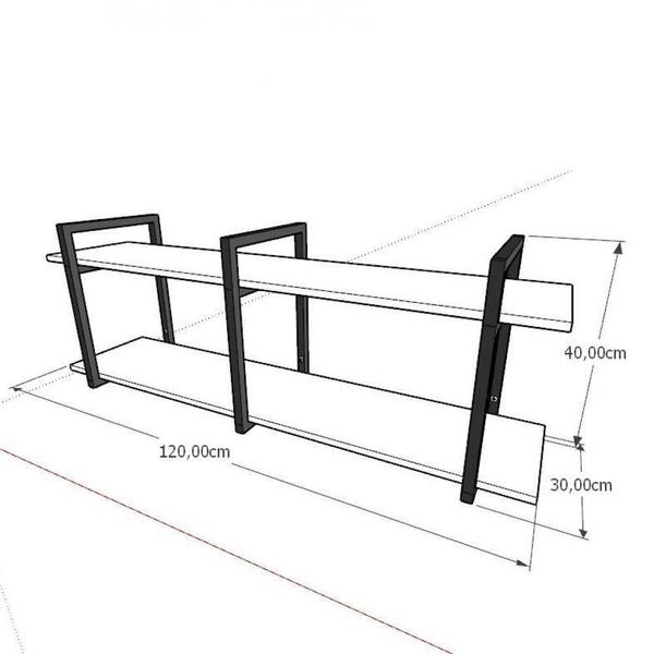 Imagem de Prateleira estante estilo Industrial Cozinha prateleira de parede Prateleira industrial cozinha estante de parede