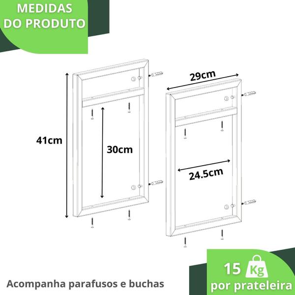 Imagem de Prateleira Estilo Industrial Cozinha De Parede Gnd Bb 80Cm