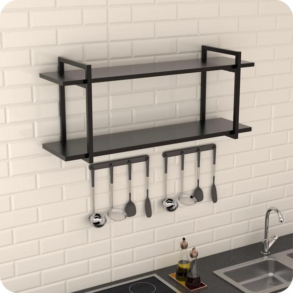 Imagem de Prateleira Estilo Industrial Cozinha de Parede GND PP 60cm