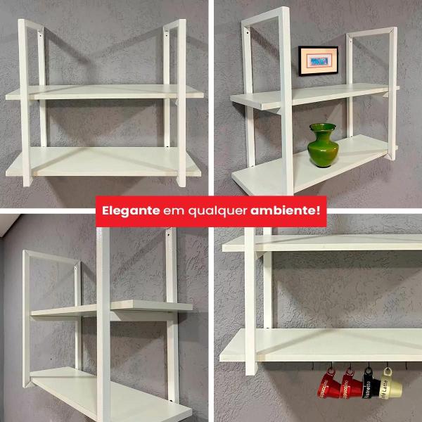 Imagem de Prateleira Estilo Industrial Moderna Para Sala 60x50 Mdf