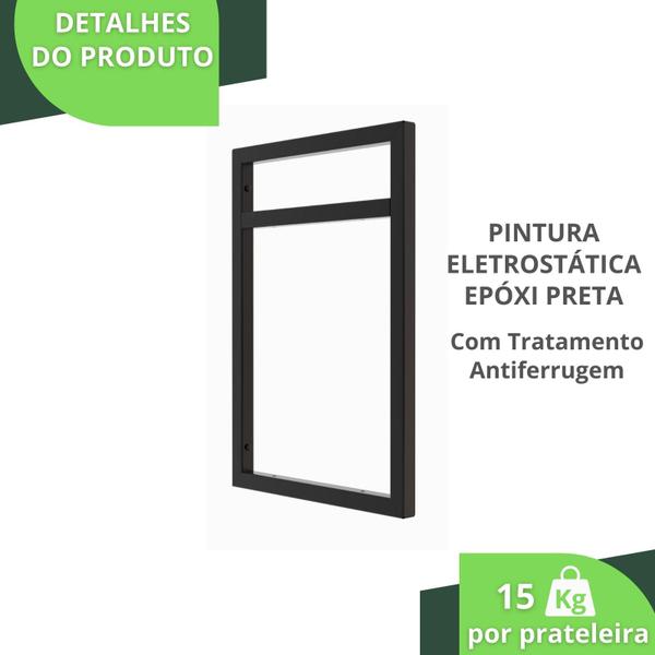 Imagem de Prateleira Estilo Industrial Para Sala Parede GND PM 100cm