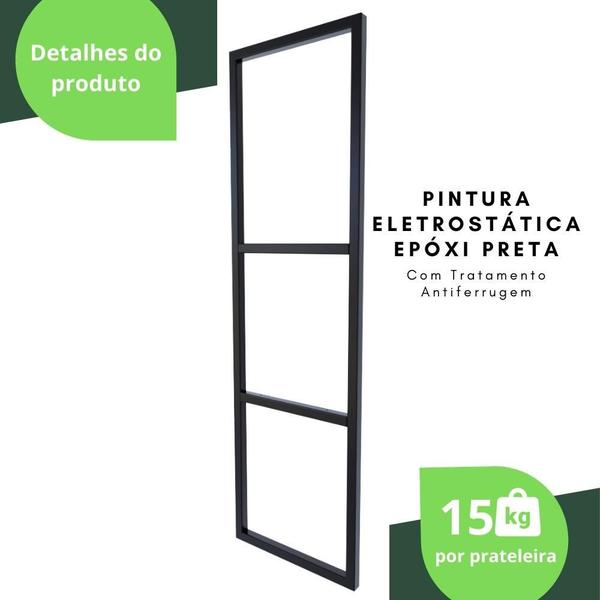 Imagem de Prateleira Estilo Industrial Suspensa Teto Cozinha 80cm P.P