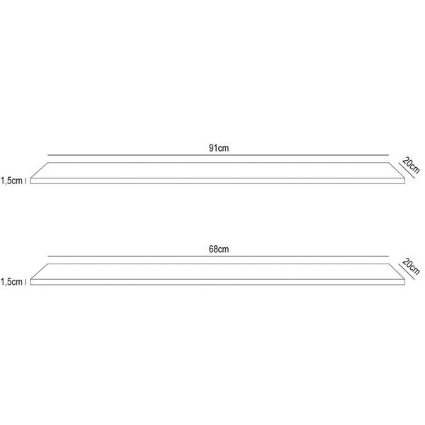 Imagem de Prateleira Flutuante Para Banheiro Kit 2 com Suporte Invisível CP1 Yara Branco - Lumil