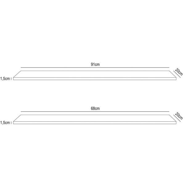 Imagem de Prateleira Flutuante Para Sala Kit 3 Com Suporte Invisível Cp2 Yara Preto - Lumil