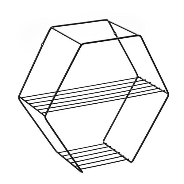 Imagem de Prateleira Hexagonal 37 Cm Preta