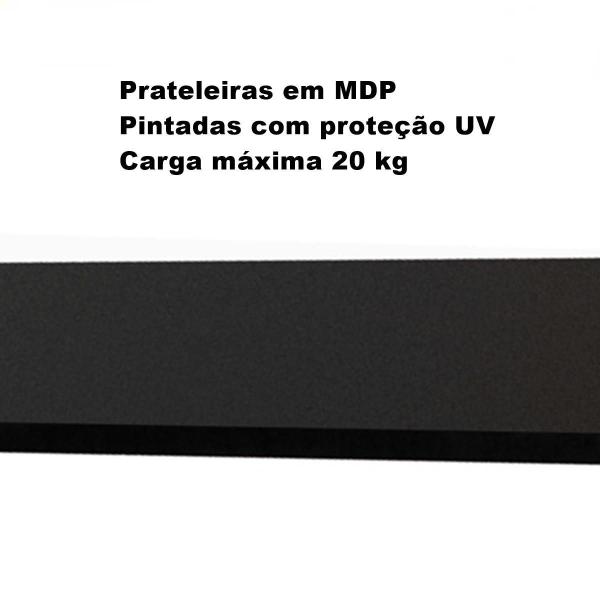 Imagem de Prateleira Industrial 2 Prateleiras 60X20 Preta Diy Nicho