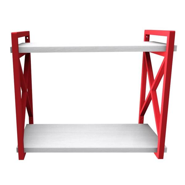 Imagem de Prateleira Industrial 20x45cm com Vermelho para Decoração e Organizaçã