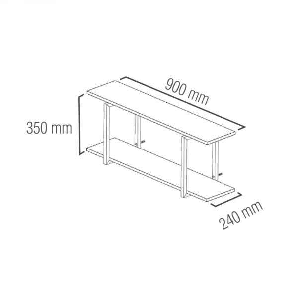 Imagem de Prateleira Industrial 90X20 Preta Diy Nicho Estilo