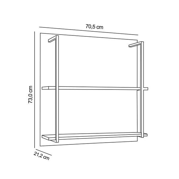 Imagem de Prateleira Industrial Dupla Cozinha Suspenso Painel Parede Eri 70,5cm M12 - D'Rossi