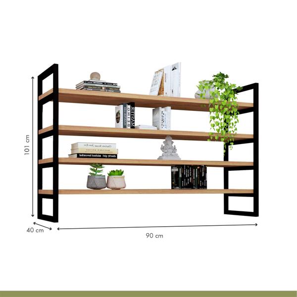 Imagem de Prateleira Industrial em Aço e MDF 1,01mx40cmx90cm Moderna Yescasa