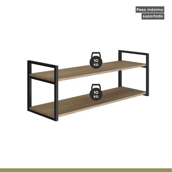 Imagem de Prateleira Industrial em Aço e MDF 40cmx40cmx90cm Moderna Yescasa