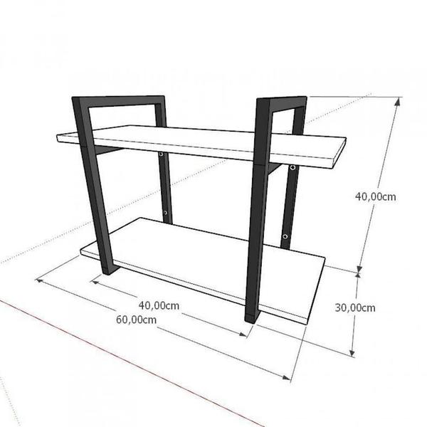 Imagem de Prateleira industrial para lavanderia aço cor preto prateleiras 30 cm cor cinza modelo ind02clav