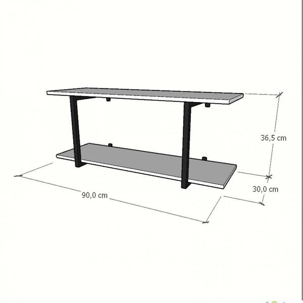 Imagem de Prateleira industrial suspensa estante parede nicho branco cozinha escritorio sala quarto infantil